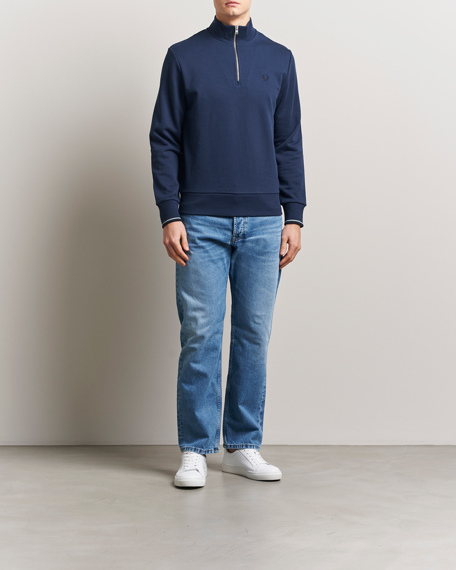 Fred Perry Half Zip Sweatshirt Tennis Blue