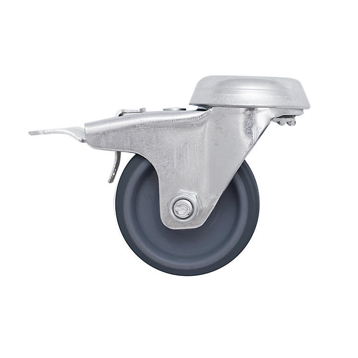 Roulette pivotante grise ø5 cm avec freins, charge max 40 kg