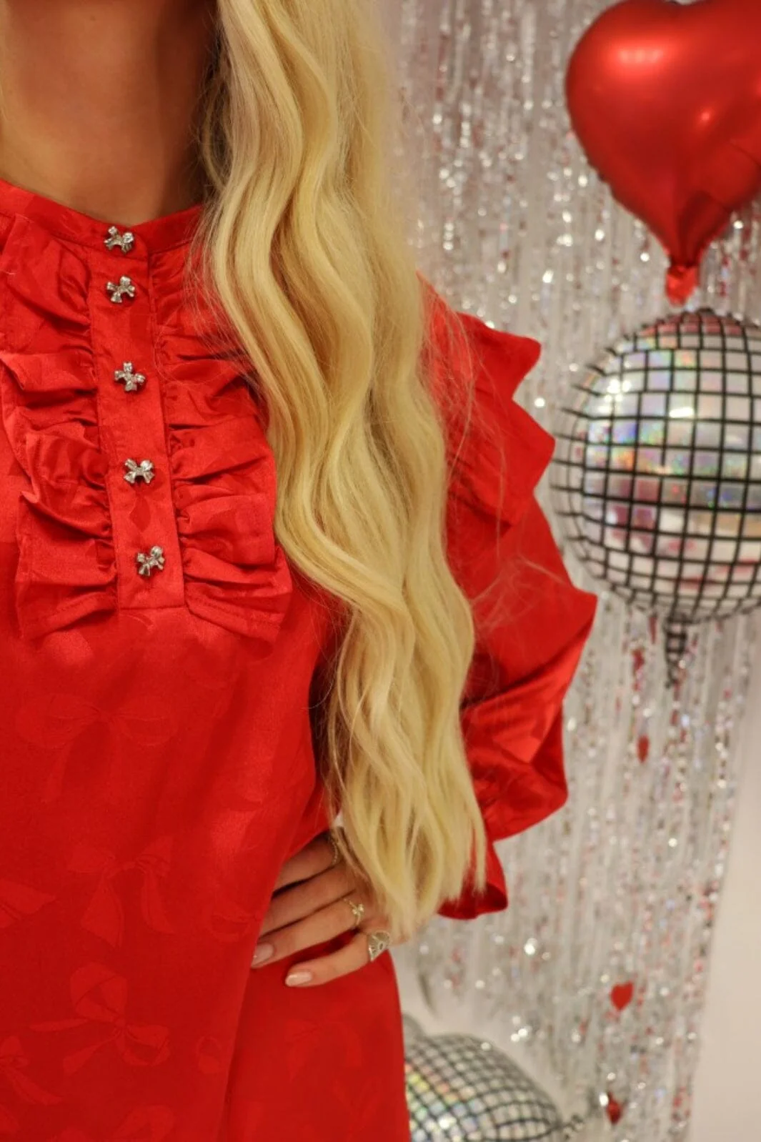 Liberte Tia-Ls-Frill Dress 22076 red bow
