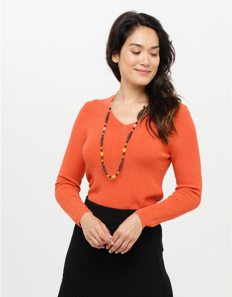 Pull irisé orange