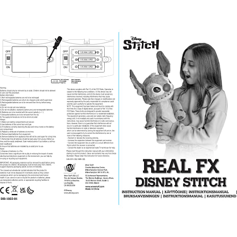 Disney Real FX Stitch interaktiv bamse 45 cm