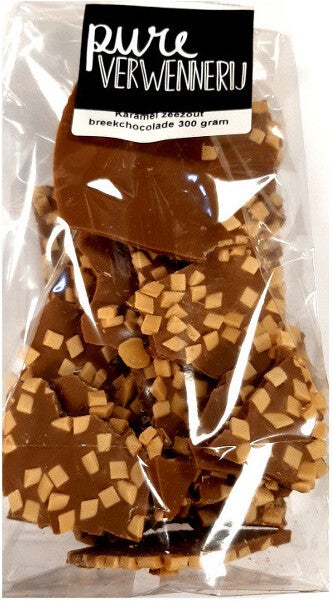 Pure Verwennerij breek chocolade karamel zeezout 300 gr