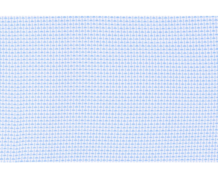 Chemise texturée bleu ciel et blanc - Col italien - TEODORO