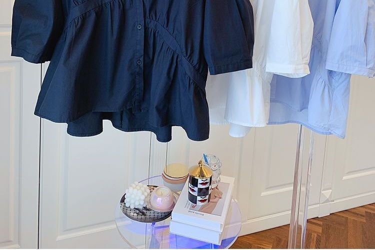 Cossita - Blouse met asymmetrische ruches en elleboogmouwen