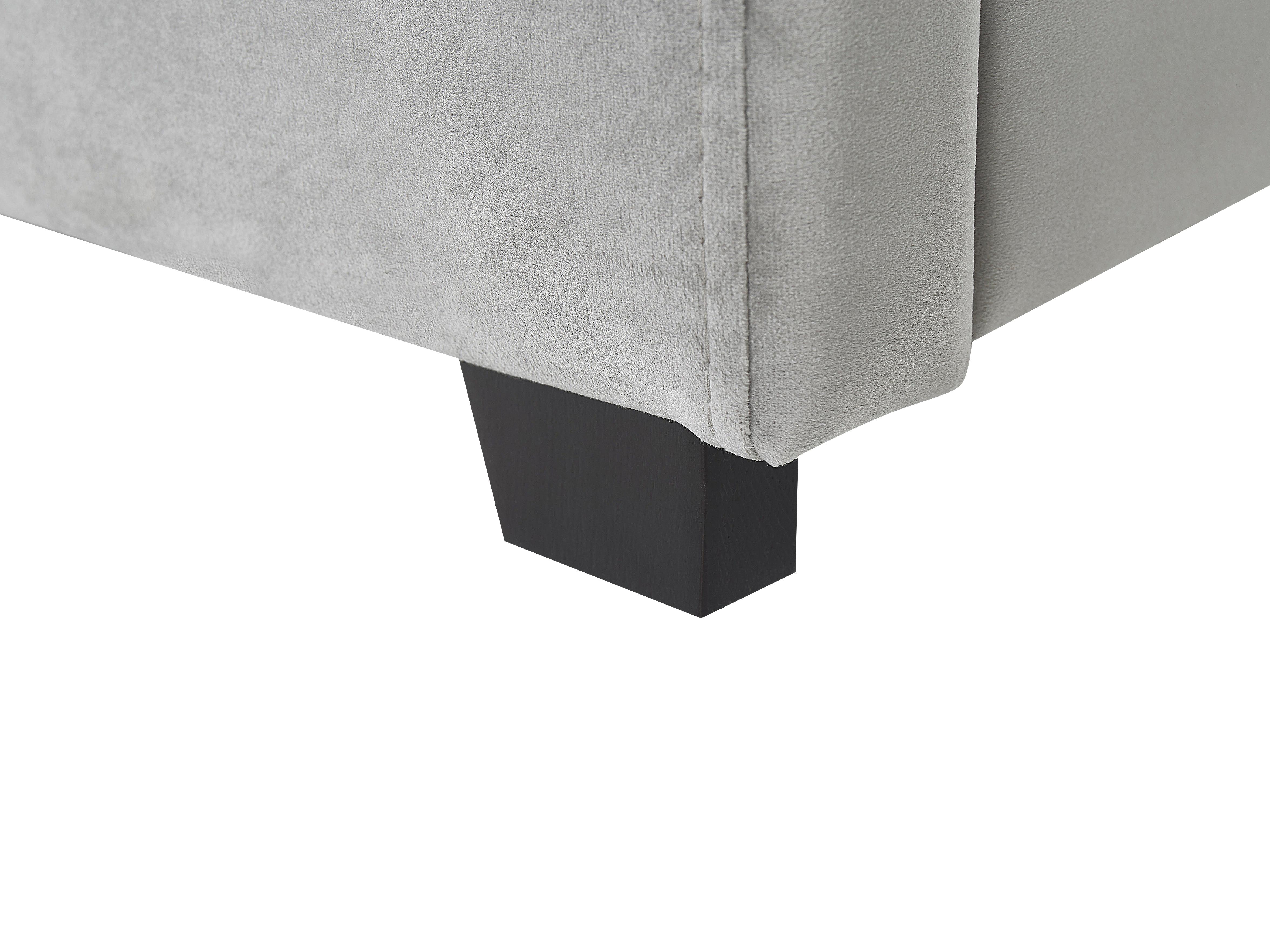 Bed met opbergruimte Fluweel VAUCLUSE 180 x 200 cm Lichtgrijs