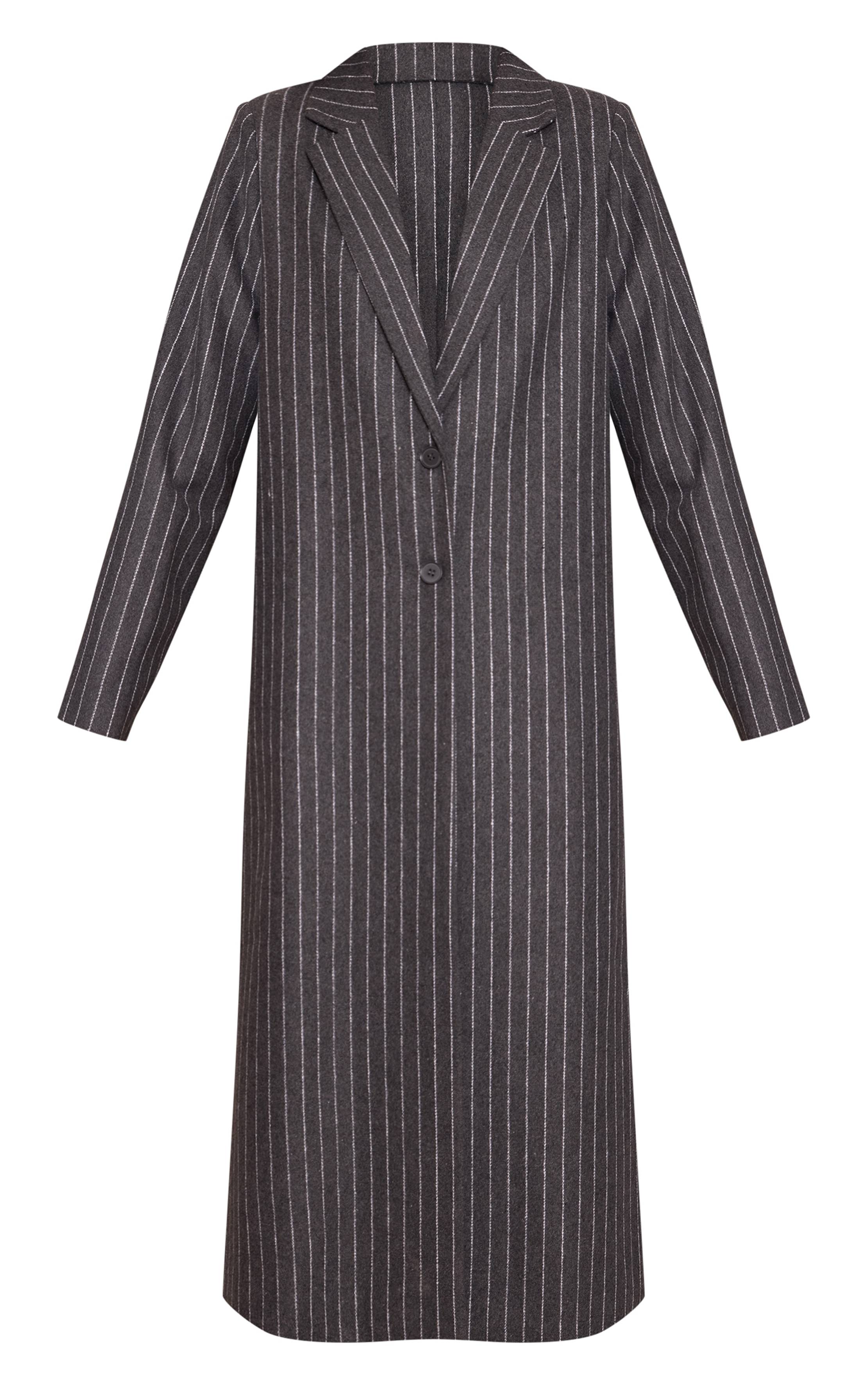Gris Manteau Aspect Laine À Carreaux Tartan