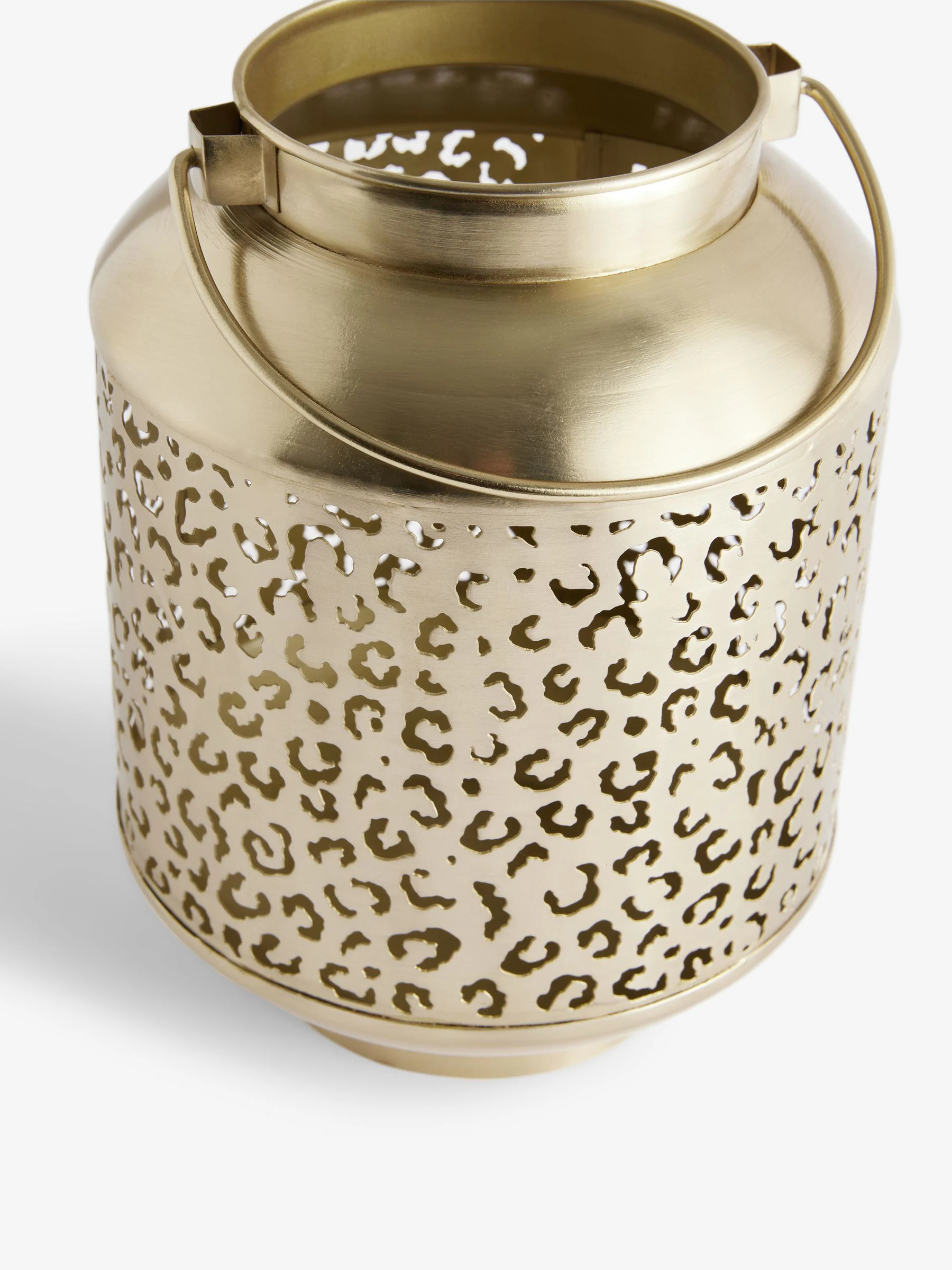 Metal Leopard Print Cutout Lantern