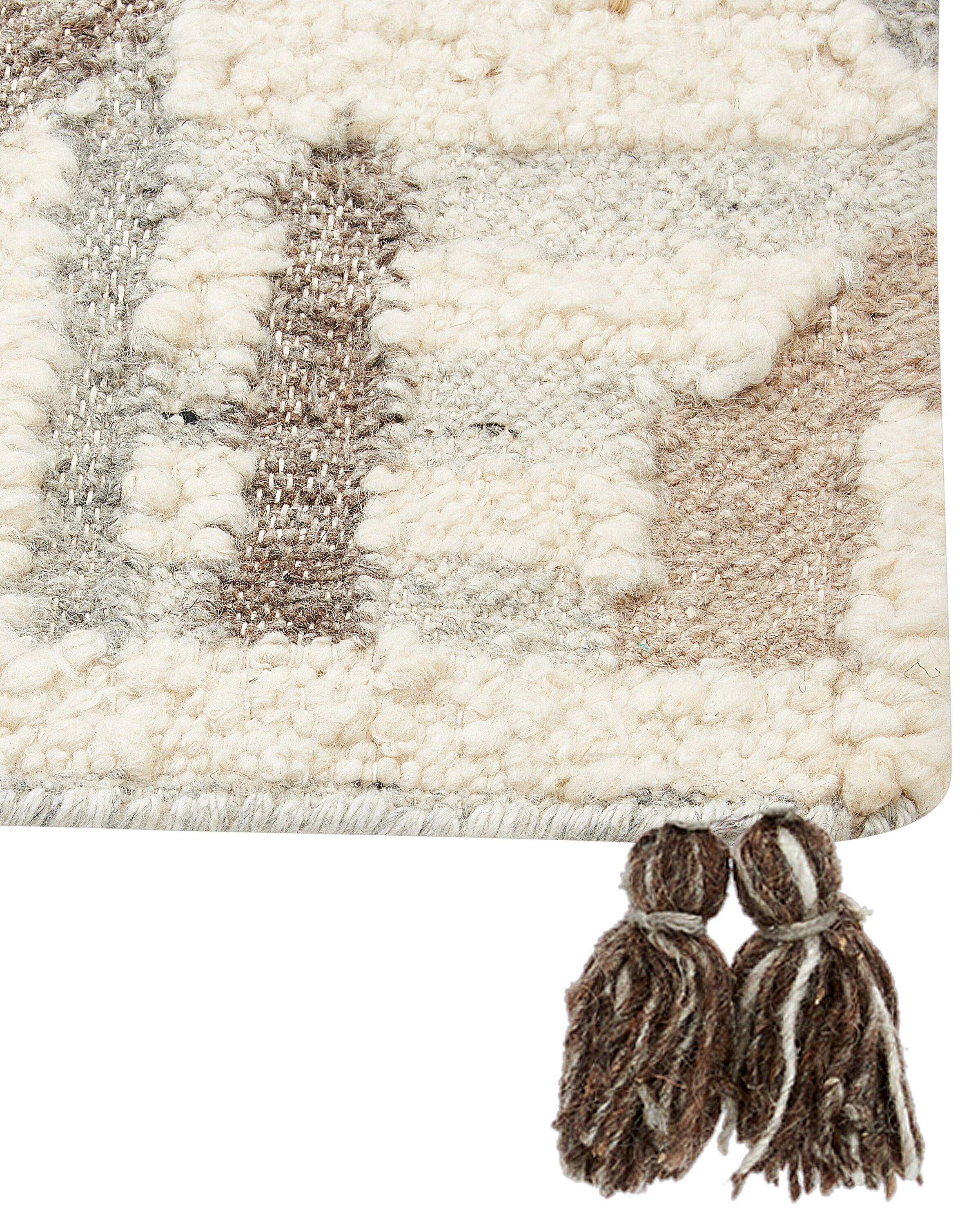 Vloerkleed KAGHTSRASHEN Beige 160 x 230 cm Wol Kelim