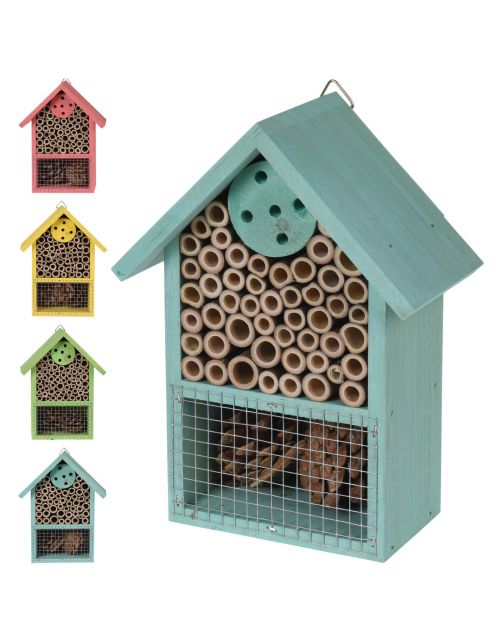 Homestyle Insectenhotel Gekleurd Hout - Nestkast - 15x9x20 cm Assorti
