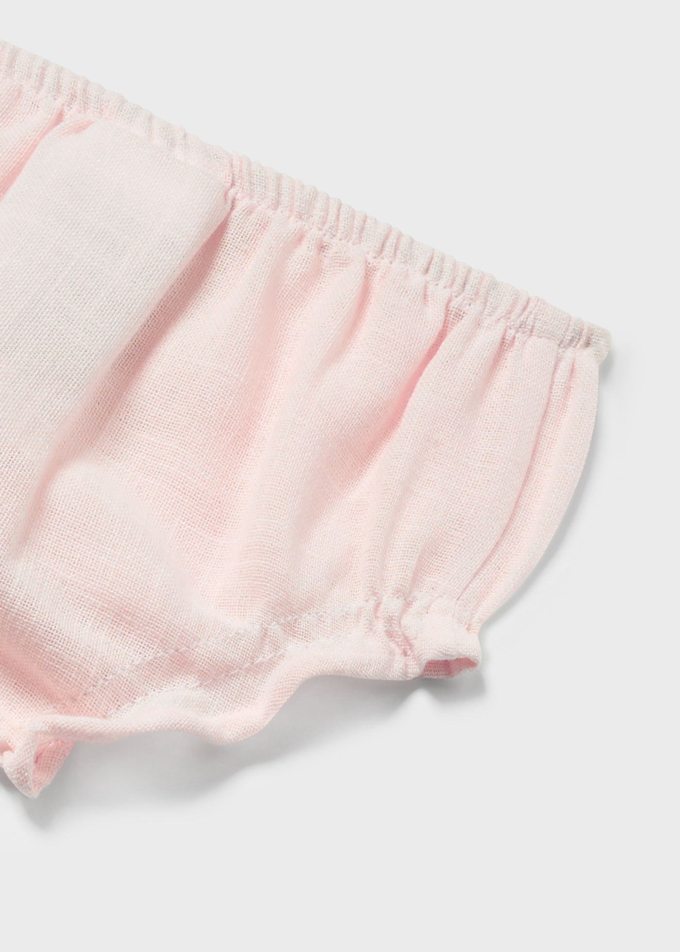 Vestido de malha franzida com capa para fralda para recém-nascido, branco-creme