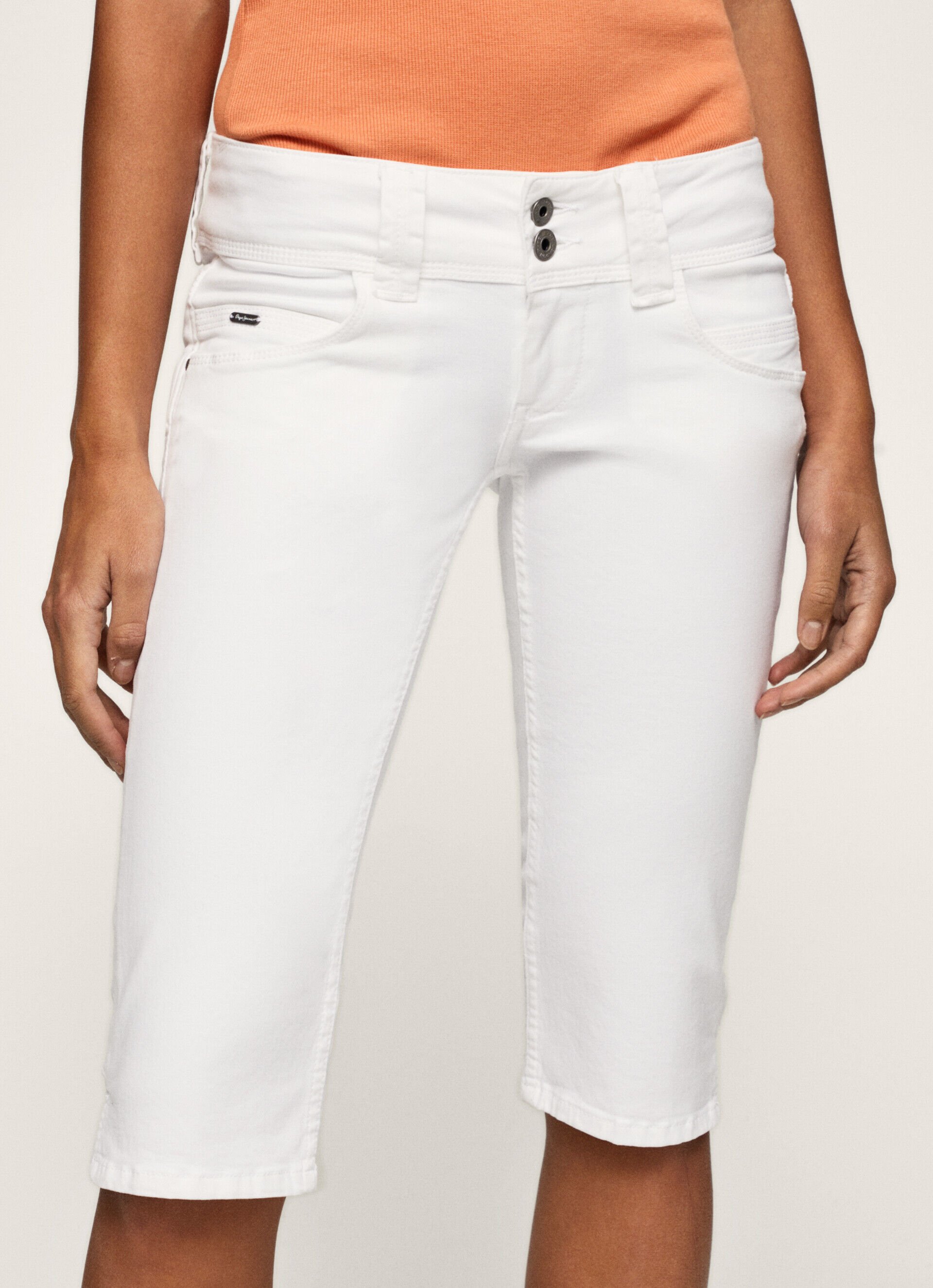 Shorts jeans cropped - branco