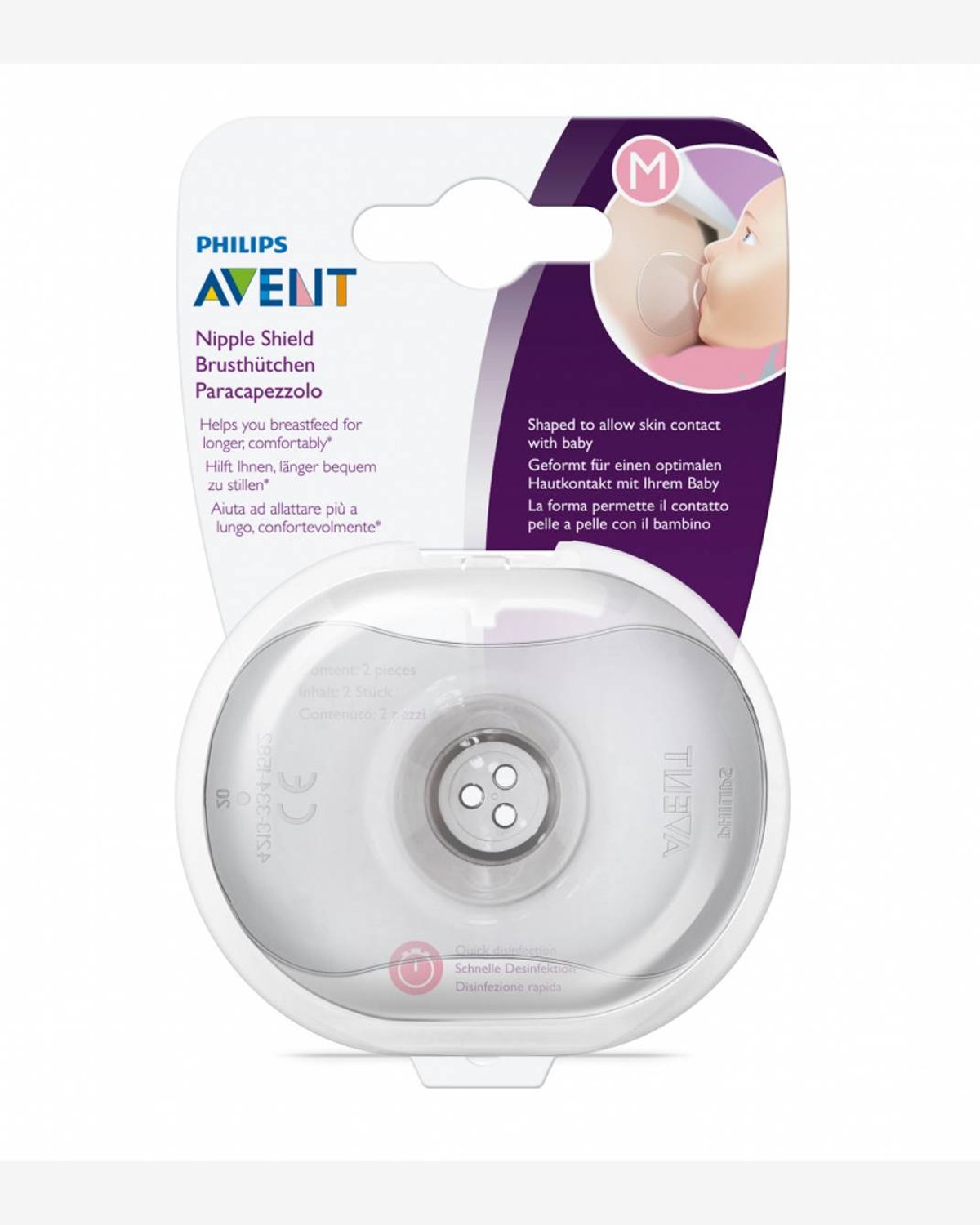 Brystskjold for Amming 2pk – Silikon – Medium 21mm | SCF153/03