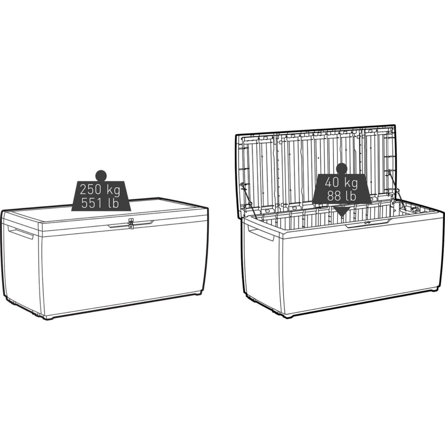 Keter 227484 Springwood opbergbox - 305L - 123,5x53,5x57cm