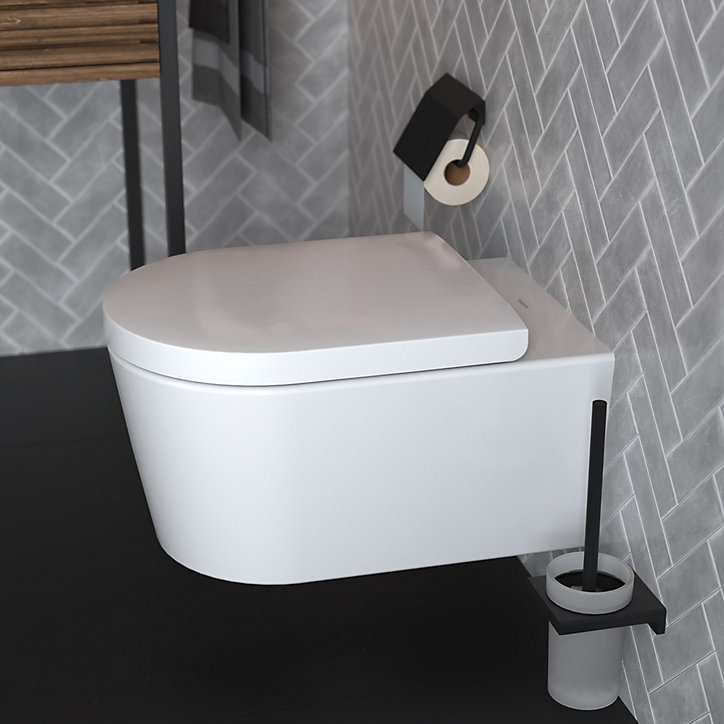 Porte rouleau papier toilette mural noir mat Addstoris Hansgrohe