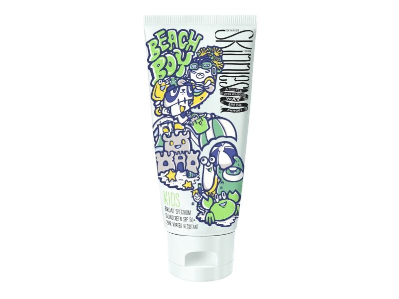 Skinnies Sonnengel Kids Beach Boy LSF 50 100 ml Wasserfeste Sonnencrème für Kinder und Babys
