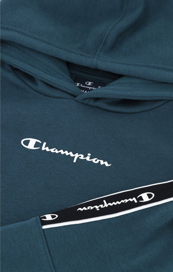 Champion Boys Tape Insert Light Fleece hættetrøje Grøn