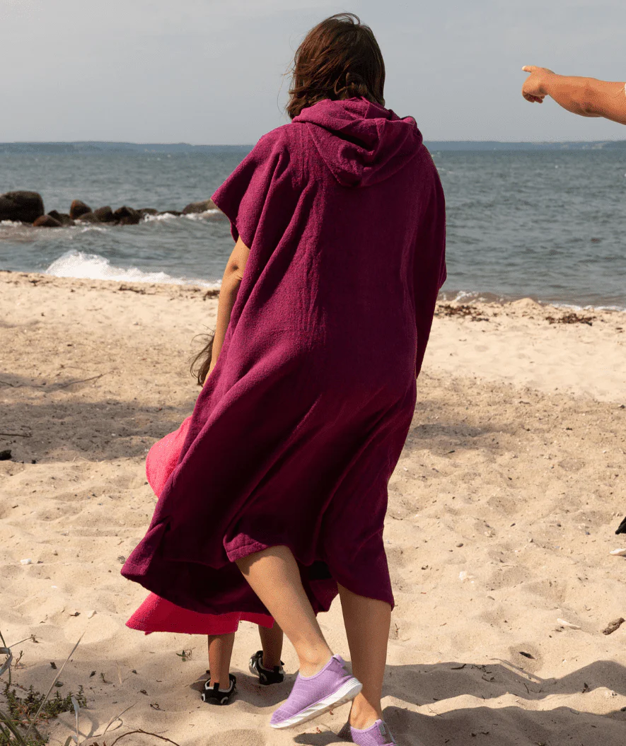 Watery badeponcho til voksne - Bomuld - Lilla