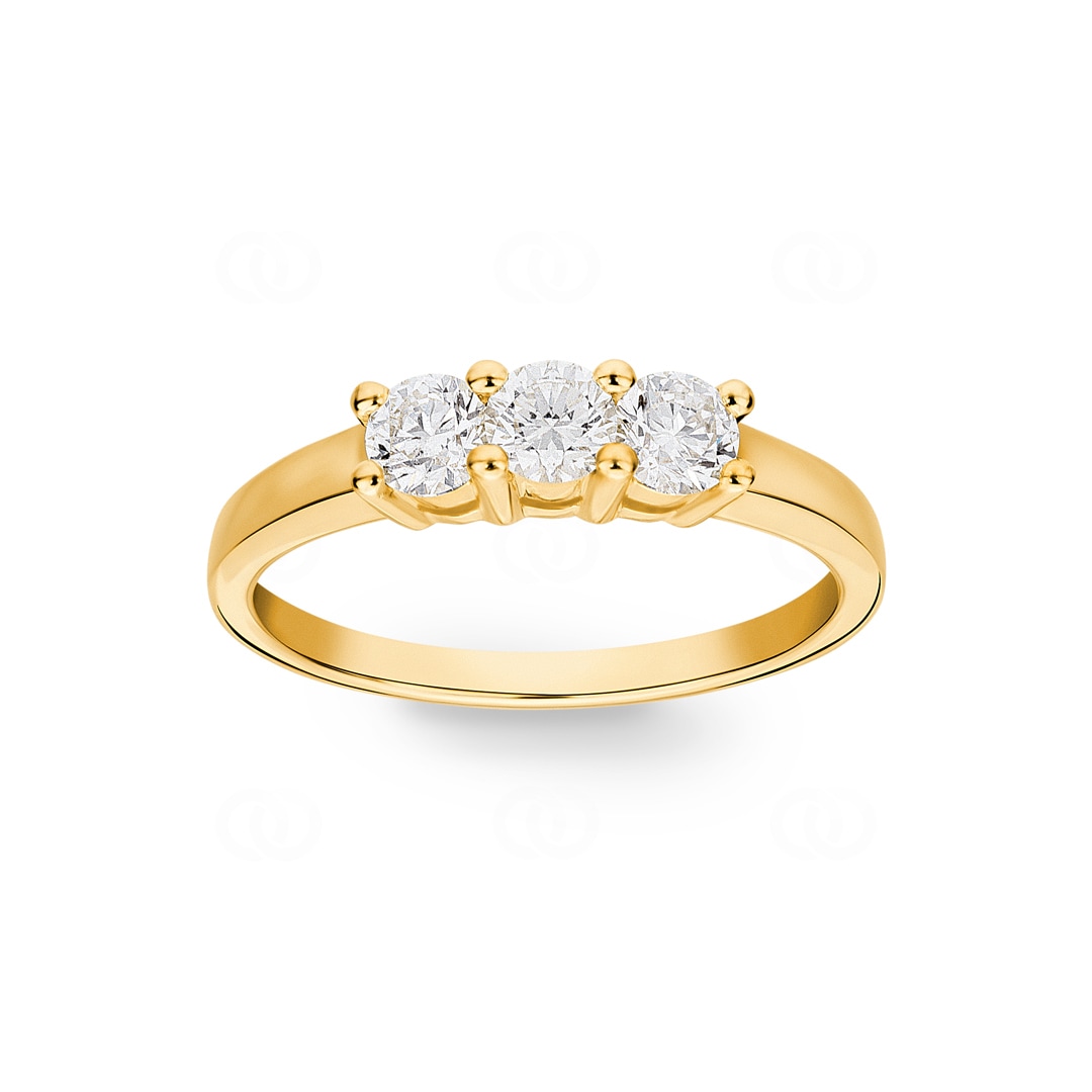 0.63 Karat Trilogie Diamantring 750/18 K Gelbgold