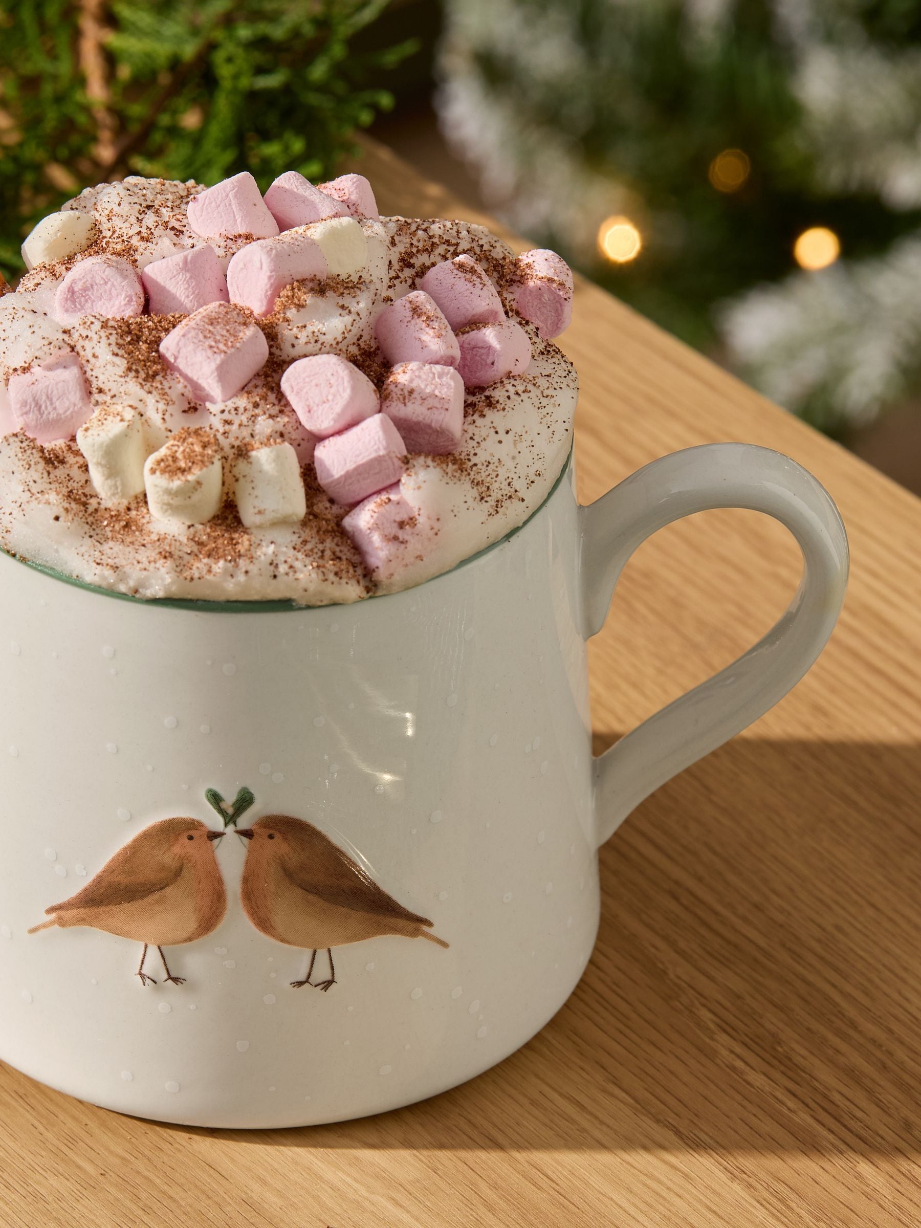 Kerstmok met roodborstje