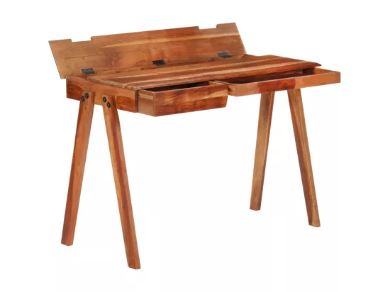 Bureau avec tiroir 110x50x77 cm bois d'acacia massif