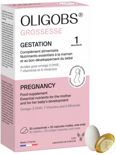 Laboratoire CCD Oligobs Grossesse 1 Mois 30 Comprimés + 30 Capsules Oméga3