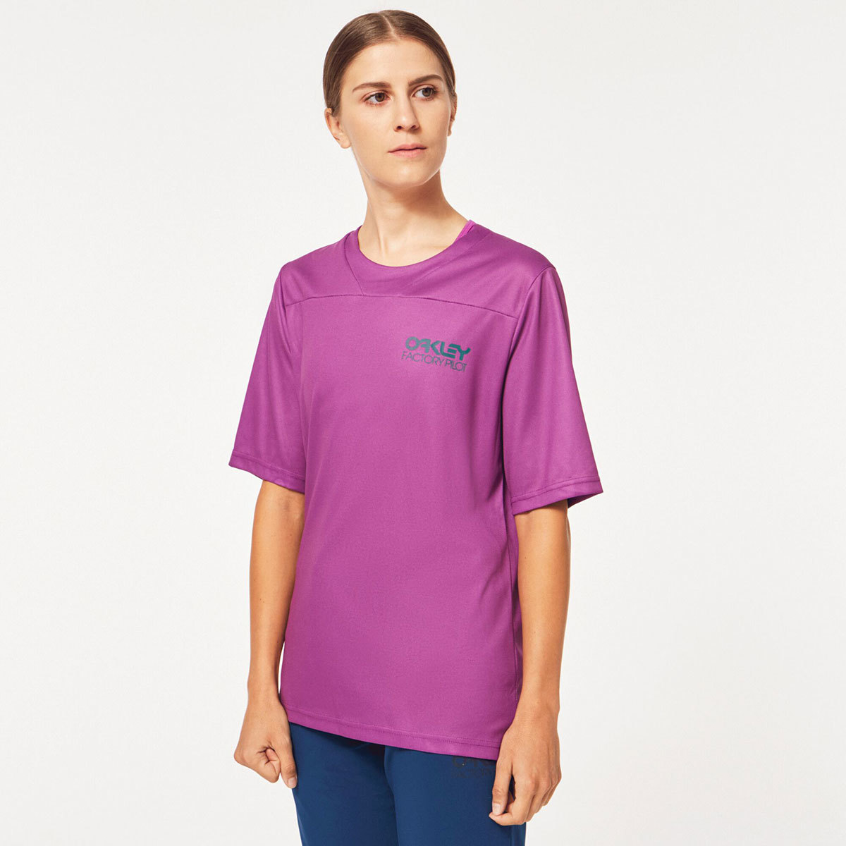 Oakley Factory Pilot Lite II MTB Fietsshirt Korte Mouwen Paars Dames