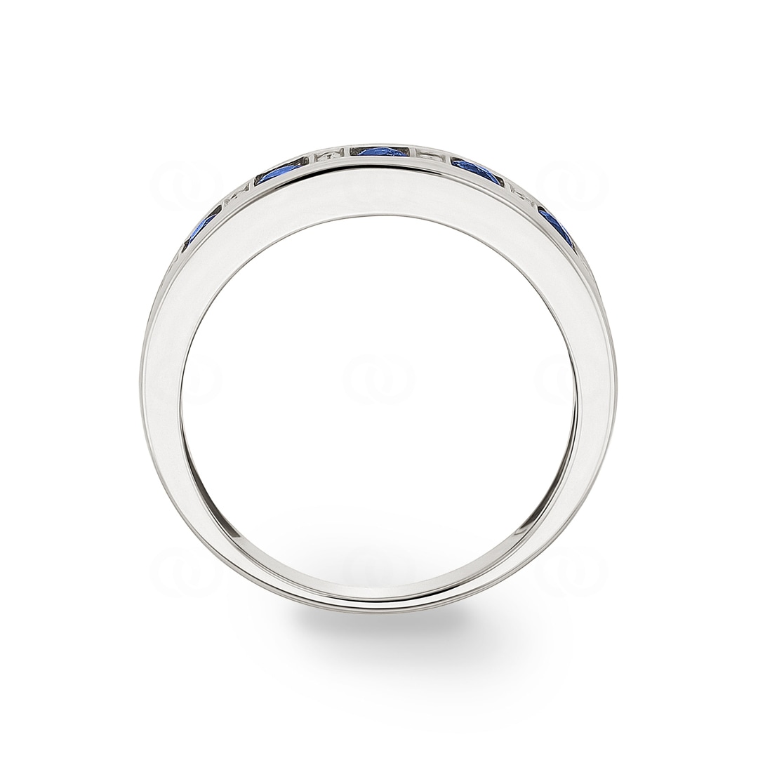 Damenring 750/18 K Weissgold mit Saphiren 0.58ct. und Diamanten 0.02ct.