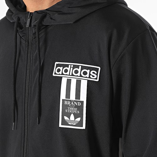 Veste Zippée Capuche A Bandes Adibreak IN8079 Noir