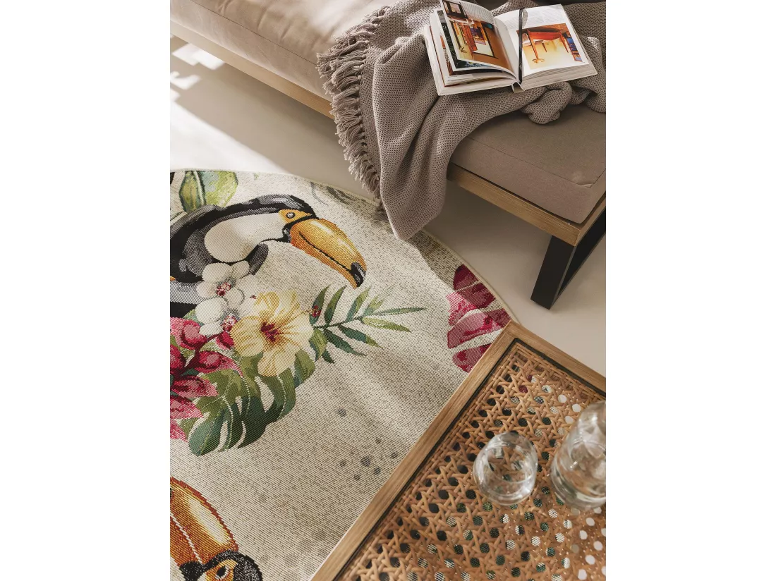 Tapis d'extérieur & intérieur rond Artis Multicouleur ø 160 cm rond