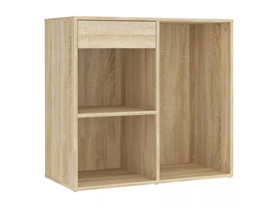 Coiffeuse à LED avec armoire Chêne sonoma Bois d'ingénierie