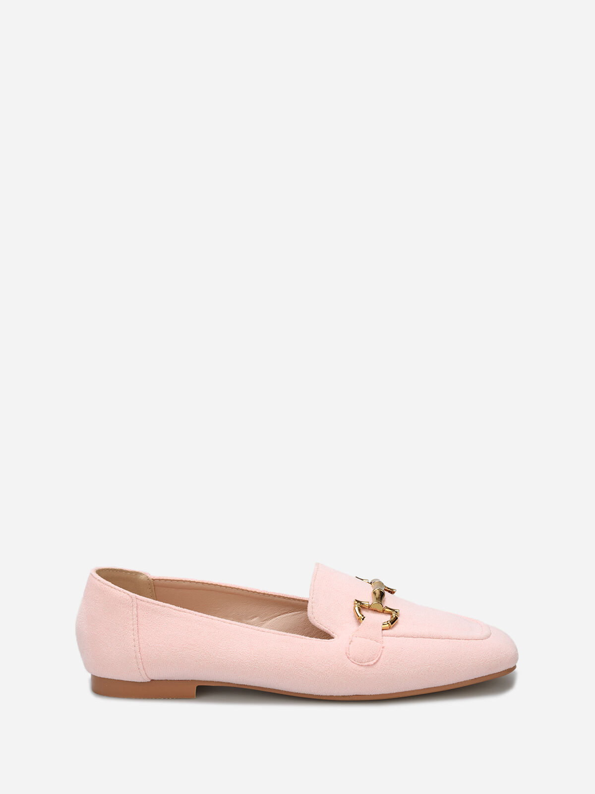 Mocassins en suédine à bride- Rose