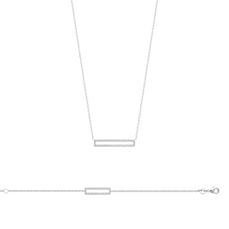 Bracelet Femme - Argent 925 - Oxyde de zirconium - Longueur : 18 cm