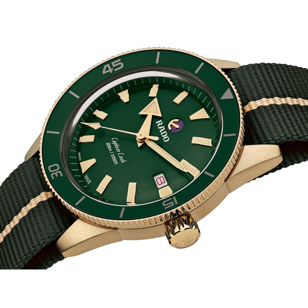 Rado Captain Cook XL Automatik Bronze / Nato grün