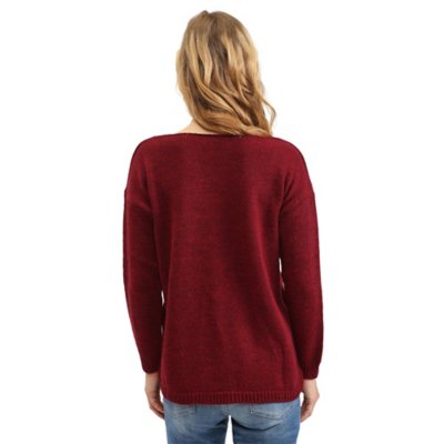Pull femme Maille Unie Col V Asymetrique PLEASE