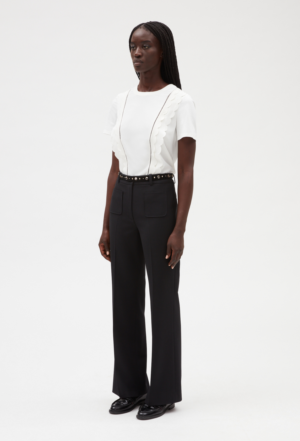 T-shirt festonne blanc