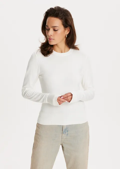 Trui met splitdetail off-white (WIT.O)