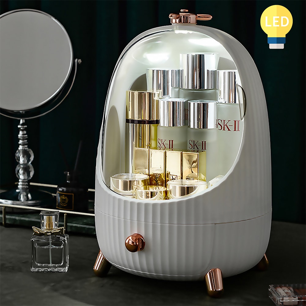 Rangement maquillage avec lumière