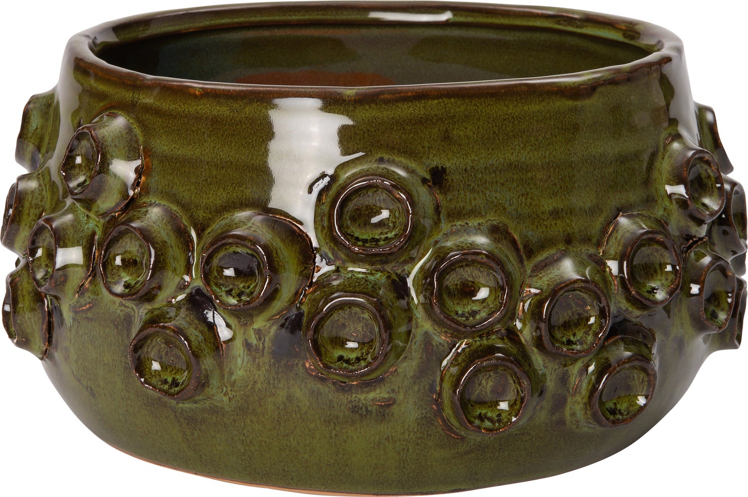 Intratuin bloempot Dante groen D 21,5 H 11 cm