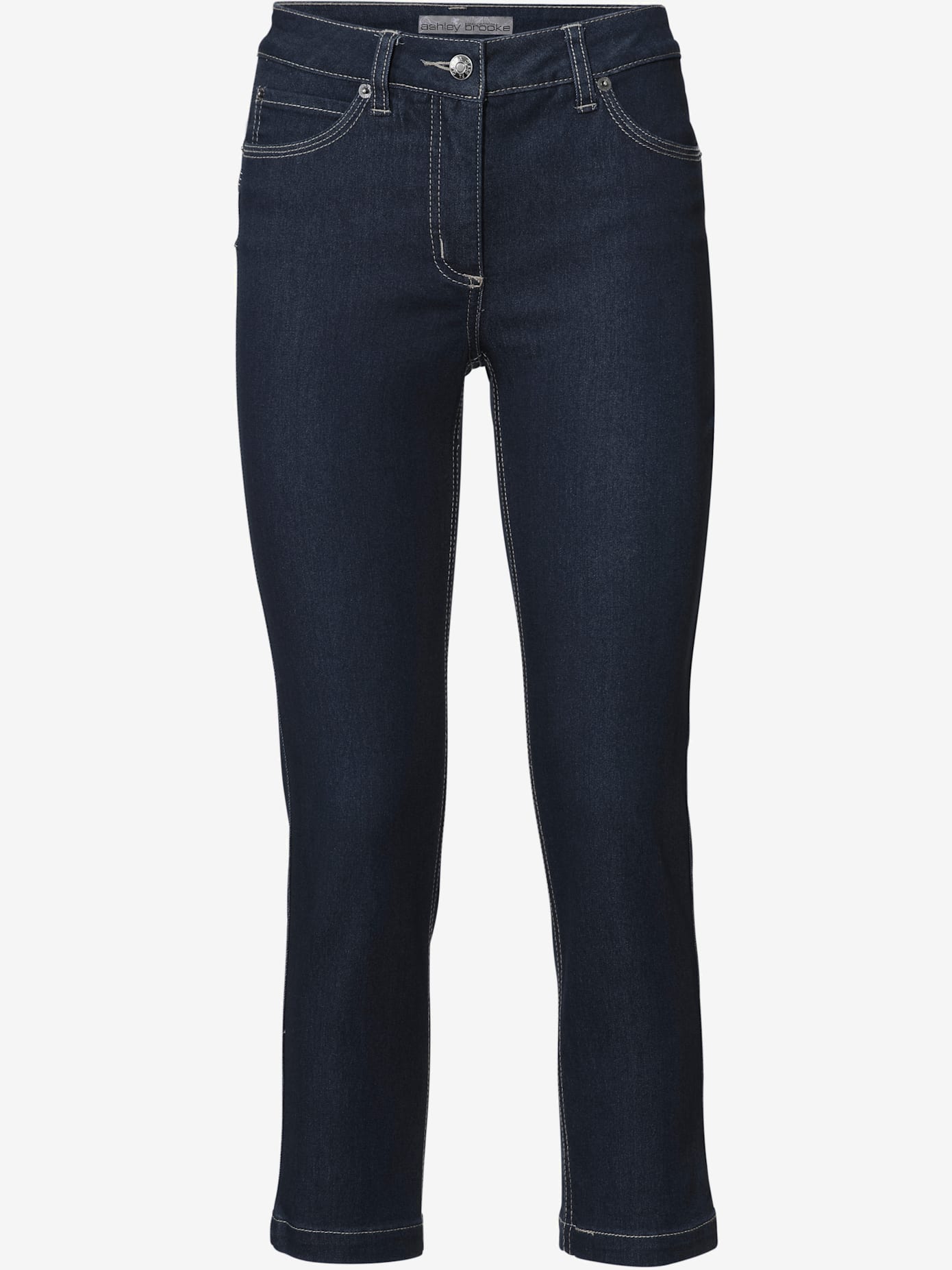 Jeans effet ventre plat longueur 7/8