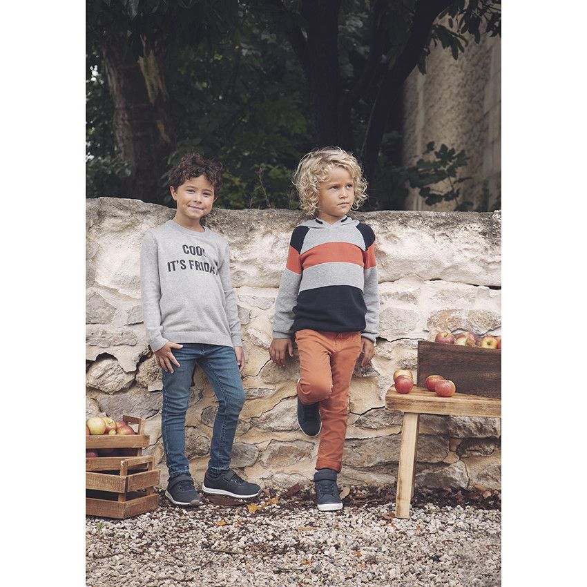 Jean effet délavé droit pour enfant garçon - Bleu moyen