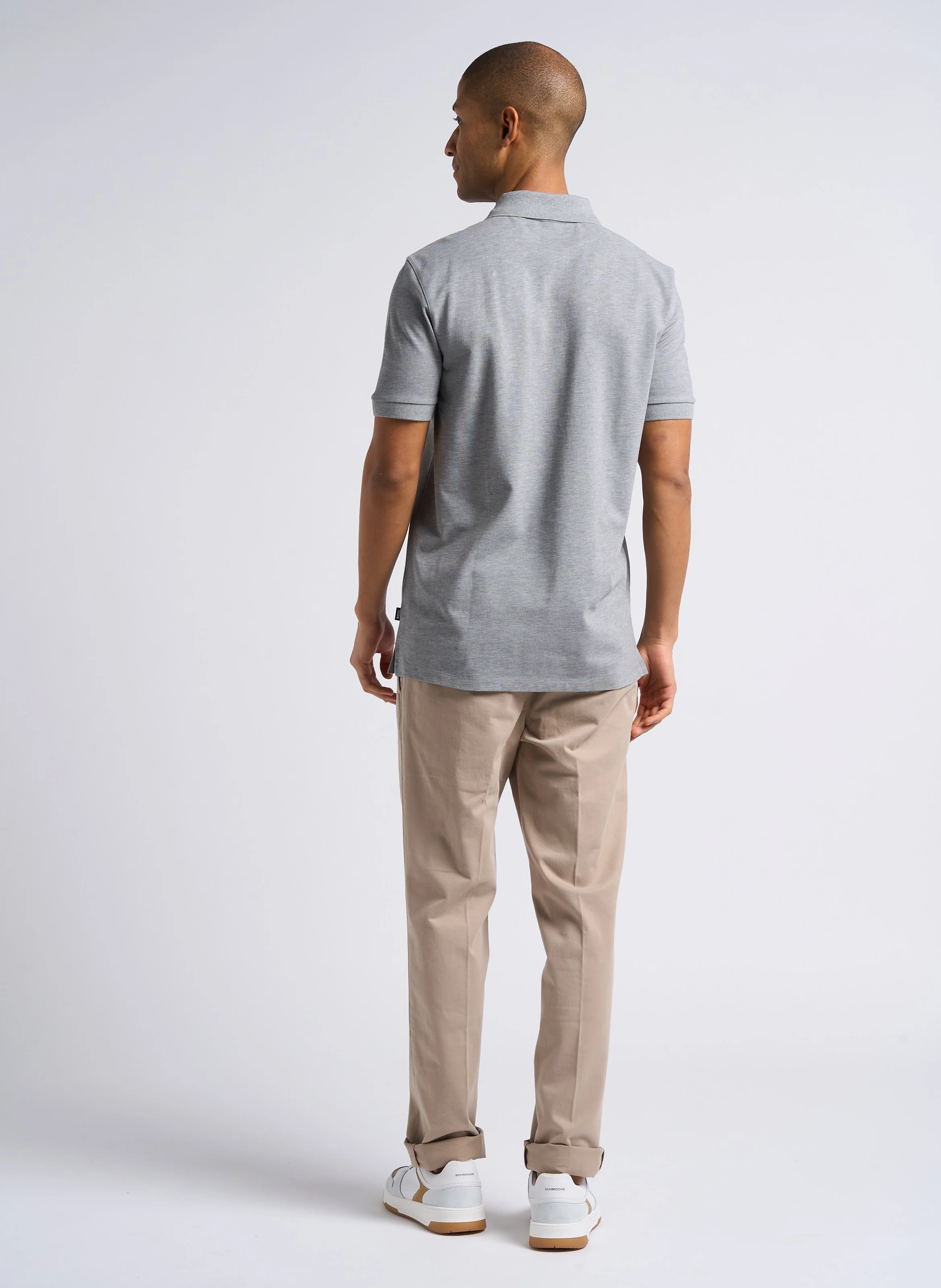 Polo regular-fit en coton bio| Gris