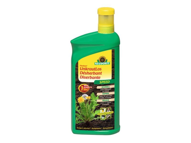 Neudorff Herbizid Finalsan Konzentrat Speed, 1 l Gebrauchsfertiges Unkrautvernichtungsmittel gegen Unkraut, Moos und Algen