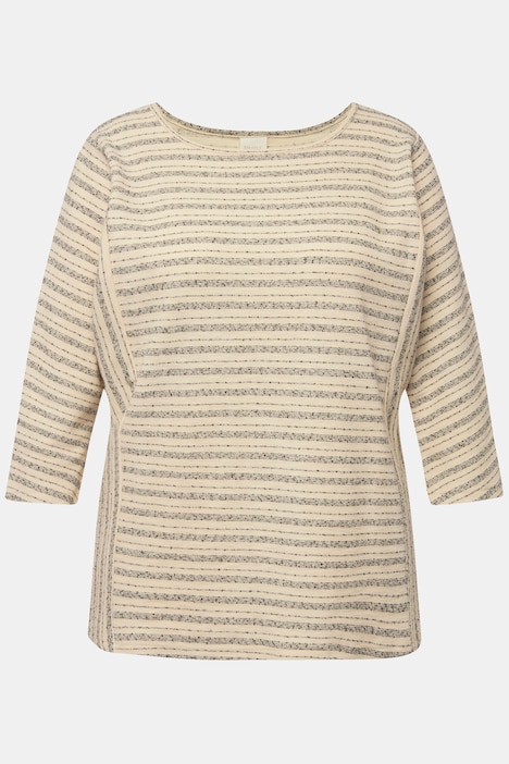 Sweatshirt, Streifen, Rundhals, 3/4-Arm, Biobaumwolle