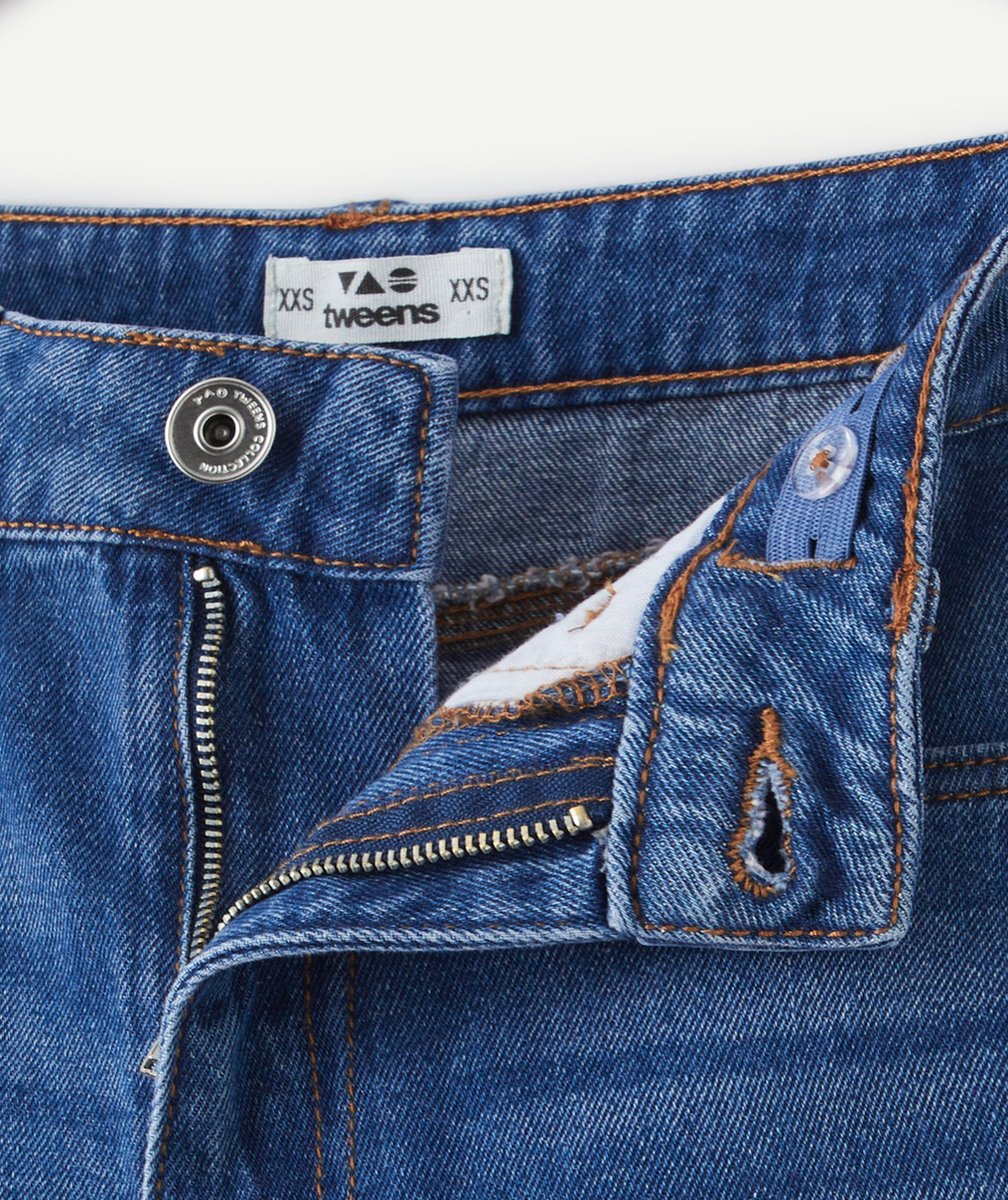 short taille haute fille en denim low impact