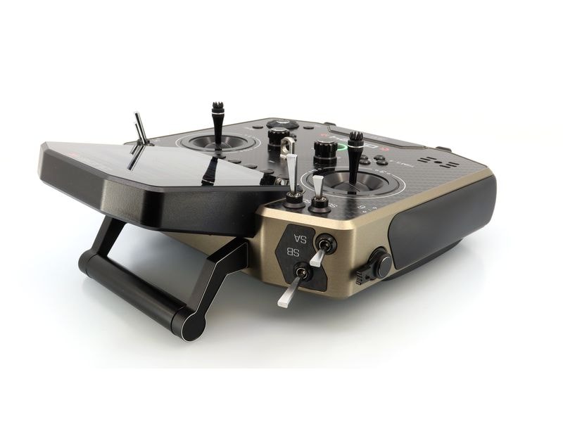 Jeti Fernsteuerung DS-24II Carbon Line Bronze 24 Kanal, Dup Professioneller 24-Kanal-Sender mit Geber auf Rückseite und Carbon-Frontplatte