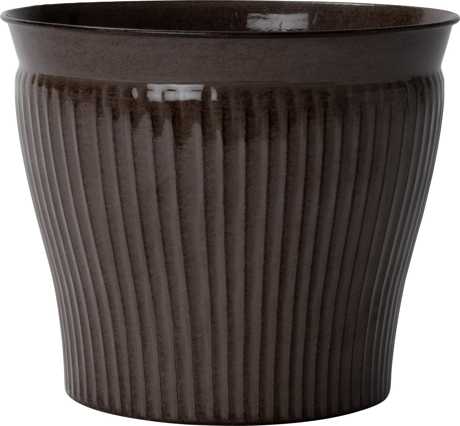 Intratuin bloempot Streep taupe D 33 H 25 cm