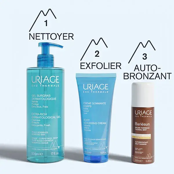 Spray autobronzeador térmico Uriage Bariésun para rosto e corpo 100ml