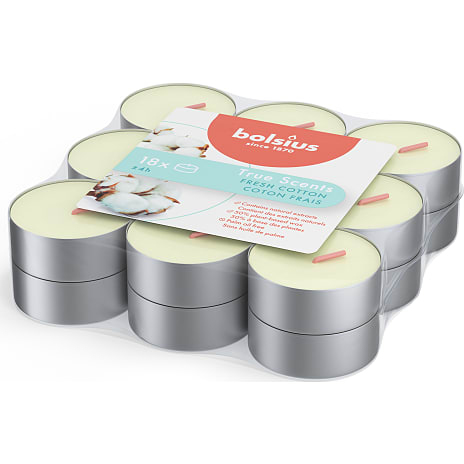 Bolsius fyrfadslys med duft 18-pak - cotton fields duft