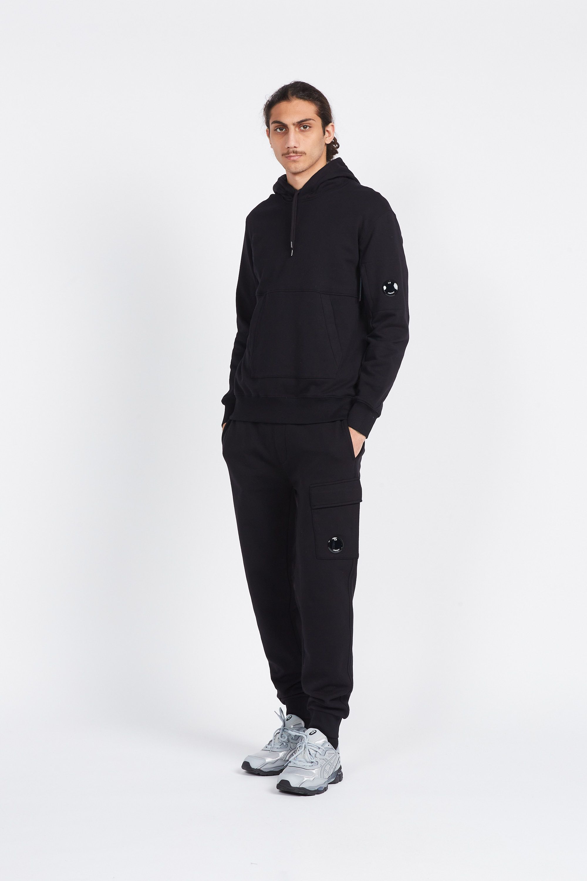 C.P. COMPANY Hoodie DIAGONAL RAISED FLEECE  Noir