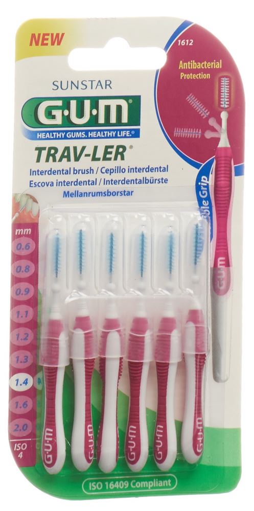 GUM Trav-Ler<br>6 Stück, 1.4mm, ISO 4 cylindric pink